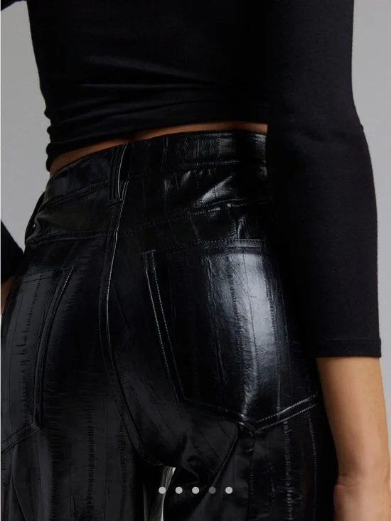 AFRM Dixon Faux Leather Straight Leg Pant - Picture 4 of 5